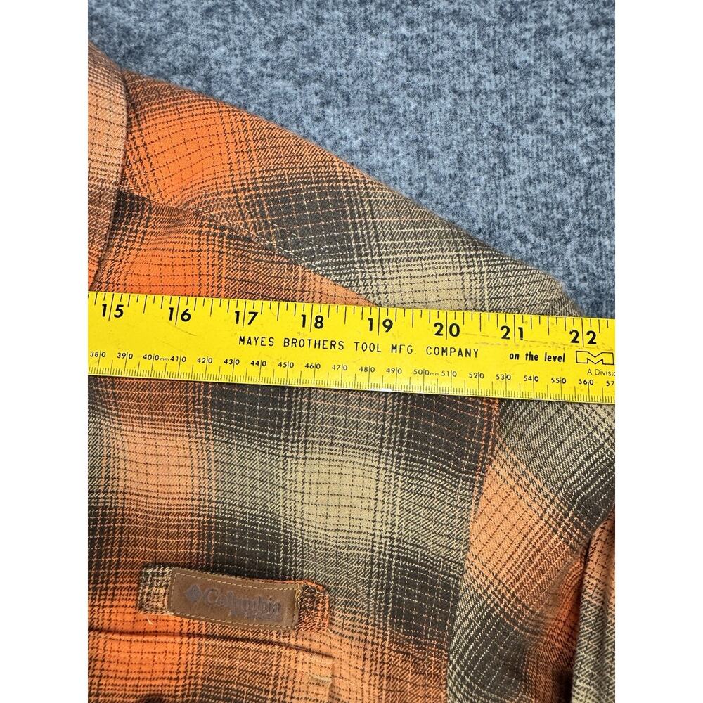 Columbia PHG Roughtail Flannel Men’s XXL Orange Brown Plaid Hunting Outdoor A262 - Picture 6 of 14